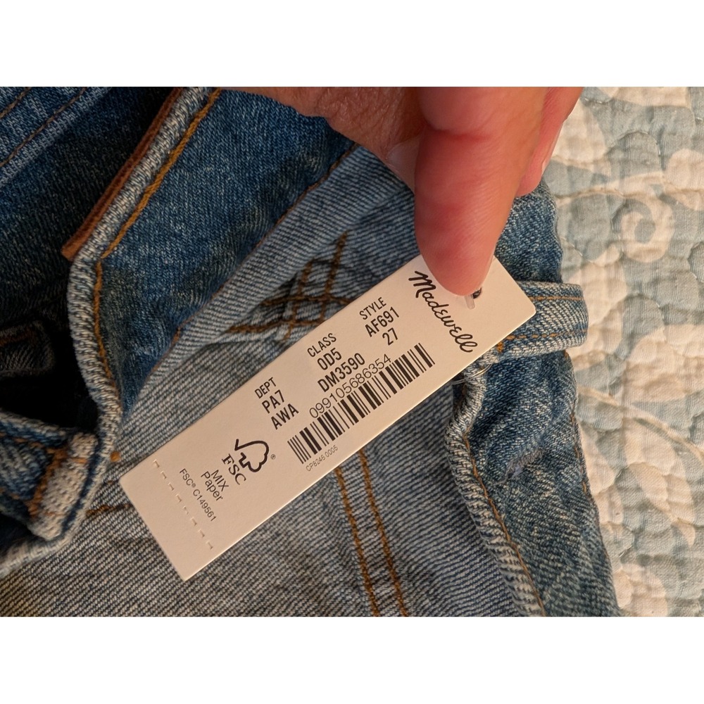 Madewell The Perfect Vintage Jean High Rise Tapered Raw Hem AF691 Blue 27 NEW - Picture 8 of 11